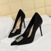 3265-K70 Banquet Dress High Heels Pointed Shallow Mouth Satin Single Metal Rhinestone Bow Temperament Women's Shoes_vogvips.com
