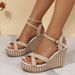 Summer New Slope Heel Waterproof Platform Thick Bottom High Heels Roman Sandals Large Women's Shoes_vogvips.com
