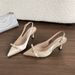 2025 French Style Socialite Elegant Pointed Bowknot Stiletto Heels Women Satin Versatile Closed Toe Backless Sandals_vogvips.com
