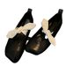 HoneyRain~Square-Toed French Bow Flat-Toed Slip-On Mules For Women_vogvips.com