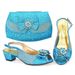 Women's lace Matching Bag Set Party Crystal embellished women's shoes and crossbody bag_vogvips.com