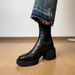 2025 Round Toe Chunky Heel Casual Short For Women 2025 Autumn New Fashion Versatile Retro Slimming Stretch Martin Boots_vogvips.com