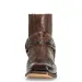 Mens Black Leather Western Shock Absorbing Cowboy Ankle Boots With Harness Strap_vogvips.com