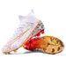 Soccer Shoes Large Size Football Shoes Electroplated Gold Bottom AG Long Spike Football Shoes Youth Grass Leather Foot Training Spike Shoes_vogvips.com