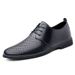 Men's Dress Low-top Lace-up Leather Shoes, Plaid Casual Leather Shoes, Loafers_vogvips.com