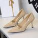 1619-A7 European And American Style Sexy Metal Buckle High Heels Patent Leather Pointed Toe Single Elegant Thin Heel_vogvips.com