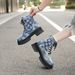 Lace Up Platform Ankle Boots Women's Autumn New Arrival Chunky Heel Plus Size Cowboy Boots 43_vogvips.com