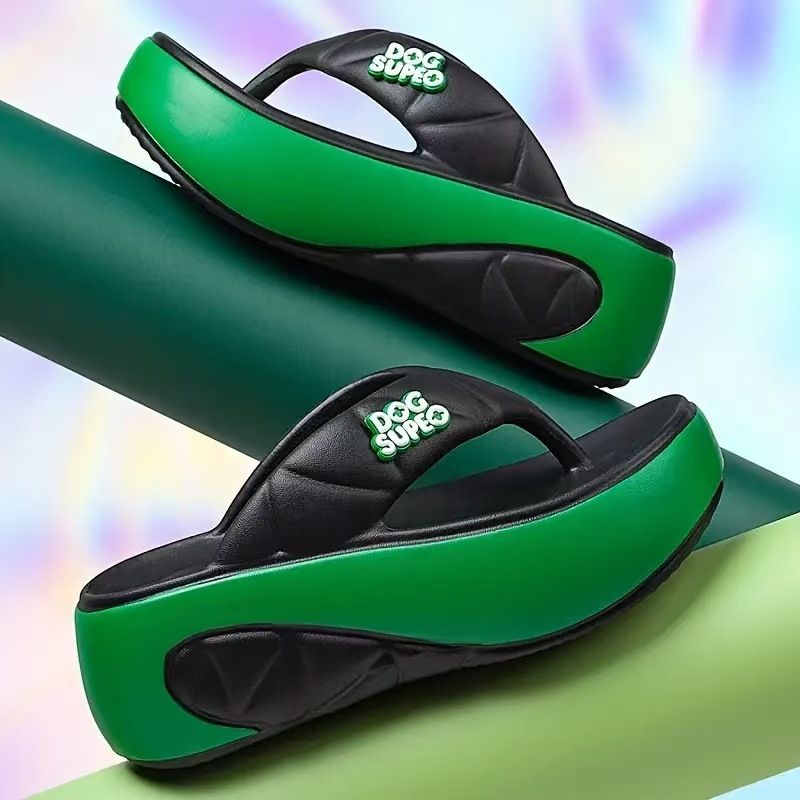 Stepping Shit Feeling Thick Bottom Heightening Eva Flip Flops Women Summer Ins Slippers Outdoor Wear High End Fashion_vogvips.com