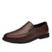 Men's Soft-soled Casual Leather Shoes Overfitting Lazy Rubber-soled Driving Loafers_vogvips.com