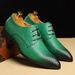 Plus-size summer men's business dress shoes pointed fashion shoes embossed men's shoes_vogvips.com