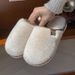 Winter Plush Cross Strap Cotton Slippers For Indoor Warmth, Enlarged Plush Slippers For Women_vogvips.com
