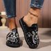 Women's Studded Decorative Mule Shoes, Slip In Slippers With Adjustable Buckles, Thick Cushioned Sole Western Casual Shoes, Suitable For Daily Wear_vogvips.com