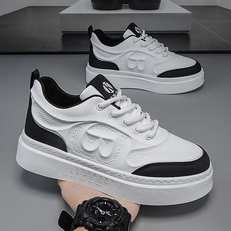 Men's shoes autumn new breathable height enhancing thick soled white shoes men's fashion versatile trend sports casual sneakers men's_vogvips.com