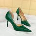 Skinny Super High Heel Thin Heel Shallow Mouth Pointed Side Hollow Patent Leather Snake Pattern Women's Shoes Single Shoes_vogvips.com