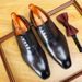 Brogue Business For Men Formal Embossed Full Grain Leather Pointed Toe Oxford Shoes British Style_vogvips.com