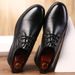 TerraStride Soft Sole Spring Summer Leather Business Casual Men's Trendy Versatile Round Toe Lace-up Youth Work Shoes_vogvips.com