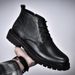 Warm Martin Boots Sewn Thread Shoes Men's Medium Top Cotton Warm Top Snow Boots_vogvips.com