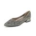 French Style Pointed Toe Women's New Shallow Mouth Rhinestone Flat Soft Sole Four Seasons Butterfly Flower Loafers_vogvips.com