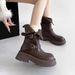 Cowhide Western Cowboy Martin Heel Slimming Autumn Winter Thick Sole Height Increasing Versatile Mid-Calf Short Boots_vogvips.com