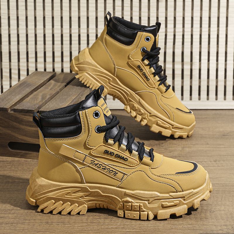 European Warm Series High-top Martin Boots For Men, New Autumn And Winter Style, Casual Workwear Outdoor Motorcycle Boots, Thick-soled_vogvips.com