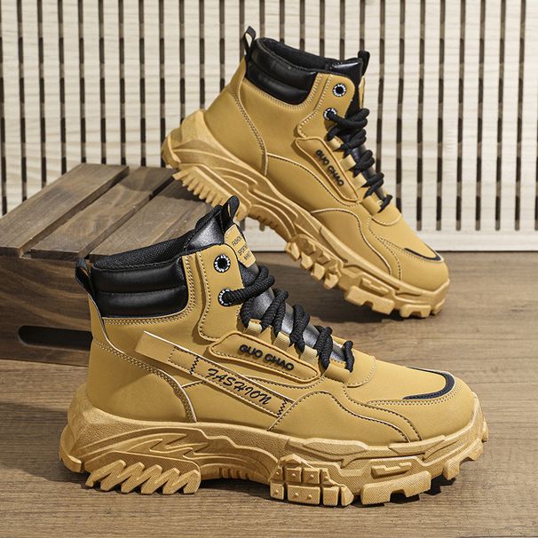 European Warm Series High-top Martin Boots For Men, New Autumn And Winter Style, Casual Workwear Outdoor Motorcycle Boots, Thick-soled_vogvips.com