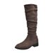 Over-the-Knee Khaki Slouch High Tube Riding Women's Shoes New Autumn Winter Pleated Slimming Long Boots_vogvips.com