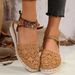 Women's Shoes Breathable Wedge Sandals For Women Hollow Thick Bottom Rope Sandals Large Size Baotou Sandals Summer_vogvips.com