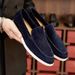 Euro Step British Style Flat Handmade Casual Shoes Men's Slip-On Genuine Leather Loafers_vogvips.com