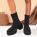 Women's Slimming Wedge Heel Ankle Boots Plus Size Thick Sole Elastic Winter Boots_vogvips.com