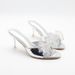 Elegant Bow Sandals For Women - Mid Heel Summer Slide Shoes With Rhinestones, Square Toe & Comfortable Rubber Sole_vogvips.com