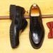 Thick-Soled Height-Increasing Round-Toe Genuine Soft Brogue Carved Glossy Patent Leather Single Shoes For Men_vogvips.com