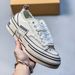Swan's Eye Sequin Thick-Soled Canvas For Women, Cork Double-Layer Casual Sneakers, Deconstructed Beggar Style_vogvips.com