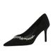 1926-A1 Pointed Suede High-heeled Shoes With Rhinestones, Shallow Mouth, Slim Fitting Banquet Elegant Women's Shoes,_vogvips.com