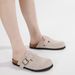 Women's Shoes Genuine Leather Shoes New Spring And Autumn Thick Soled Closed Toe Slip On Fashionable Flat Half Slippers_vogvips.com