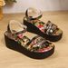 Large Size For Women In Summer 2025, New One-piece Buckle Strap, Sloping Heel, Thick Soled Roman Sandals, Casual Sandals_vogvips.com