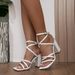 2026 Summer New Square-Toe High-Heel Sandals For Women With Cross-Straps And Buckles, Chunky Heel Sandals, Wholesale_vogvips.com