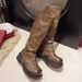 Genuine Leather Slouch Thick-Soled Women Over-the-Knee High Heel Long Western High-Top Riding Boots_vogvips.com