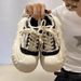 Chunky-Soled Sneakers Women's 2025 Fall/Winter New Fashionable Casual Canvas Shoes_vogvips.com