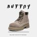 Thick-soled Heightening Rhubarb Boots, Men's And Women's Martin Boots, Casual Mountaineering Kicks, Not Bad Tooling Boots_vogvips.com