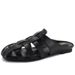 French-style Gold Women's New Flat Hollowed-out Closed-toe Mules Outdoor Wear, Versatile Roman Sandals For Women_vogvips.com