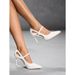 Pointy High Heels Women's New Retro Patent Leather White Line With Side Empty Slim Heel Shoes_vogvips.com