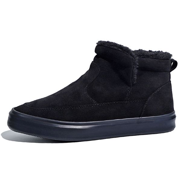 Autumn And Winter Men's Cotton Shoes Velvet High-top Cold-proof Warm Comfortable Men's Shoes One-pedal Casual Shoes Trendy Men's Snow Boots_vogvips.com