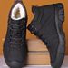 European Warm Series Autumn Winter New Cotton Shoes With Fleece, Thickened Waterproof Casual Men's High-top Leather Shoes, Outdoor Sports_vogvips.com
