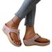 Summer Women New Open Toe Beach Shoes Flip Flops Wedges Comfortable Slippers Cute Sandals Plu Size 35~43 Chaussure Femme_vogvips.com