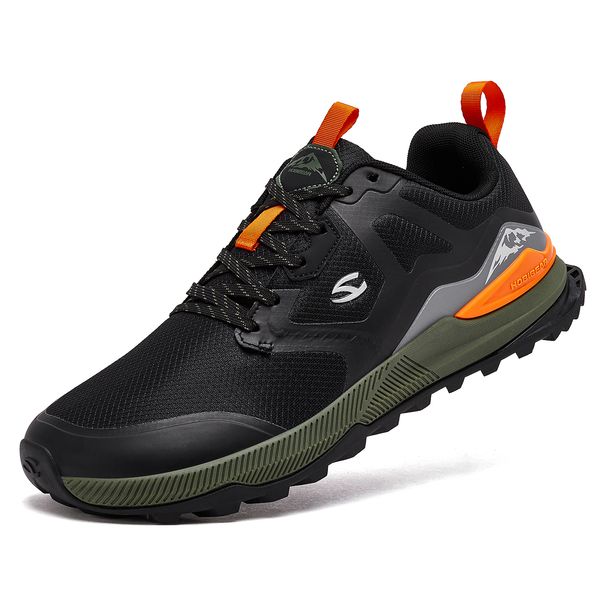 HOBIBEAR Unisex Hiking Women Men Trail Running Outdoor Sneakers Artificial Leather Non Slip Lace-Up Walking Shoes_vogvips.com