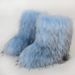 Women's Winter Fluffy Faux Fox Fur Boots Woman Plush Warm Snow Boots Luxury Footwear Girls' Furry Fashion Winter Shoe_vogvips.com