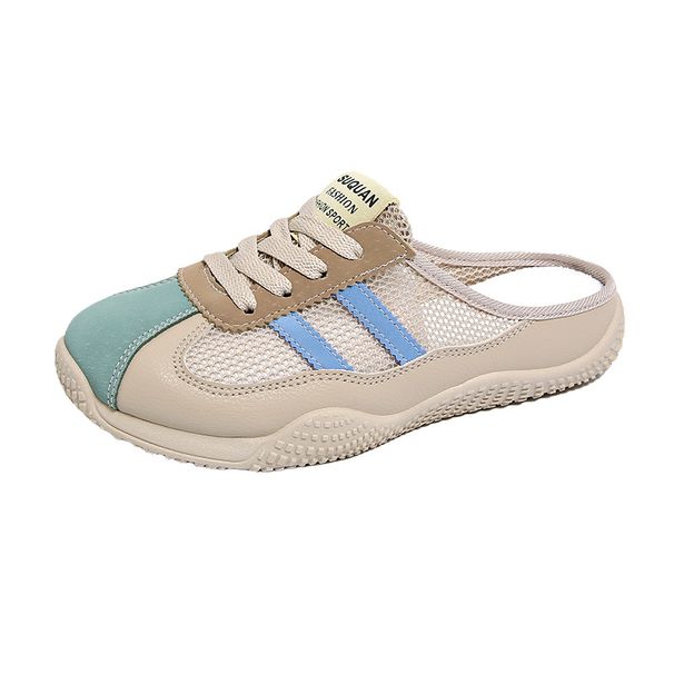 Little White Shoes Children's Thick-soled Casual Women's Shoes Mesh Breathable Half-drag Board Shoes Tide_vogvips.com