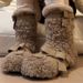 White Bowknot Furry Snow For Women 2025 Winter New Style Fleece-Lined Warm Short Boots Versatile Northeast Cotton Shoes_vogvips.com