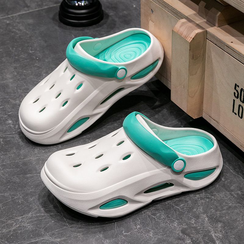 Men’s Shoes New Thick Soled Hole Shoes For Men Outdoor Wear Non Slip Breathable Height Enhancing Beach Shoes Closed Toe No Stink Foot Sandals_vogvips.com
