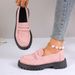 Spring And Autumn New Le Fu Large Size Sponge Cake Thick Bottom Set Casual Single Solid Color Fashion Lazy Shoes_vogvips.com